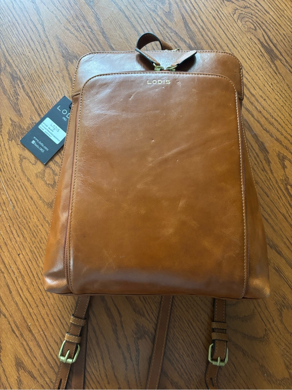 Lodis Francesca  Cognac Leather Backpack